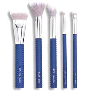 Laruce Beauty Cheek and Eyes Brush set in Denim 5 Piece Set